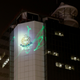 Protesters shine laser pointers at the Hong Kong Police headquarters on August 18, 2019.